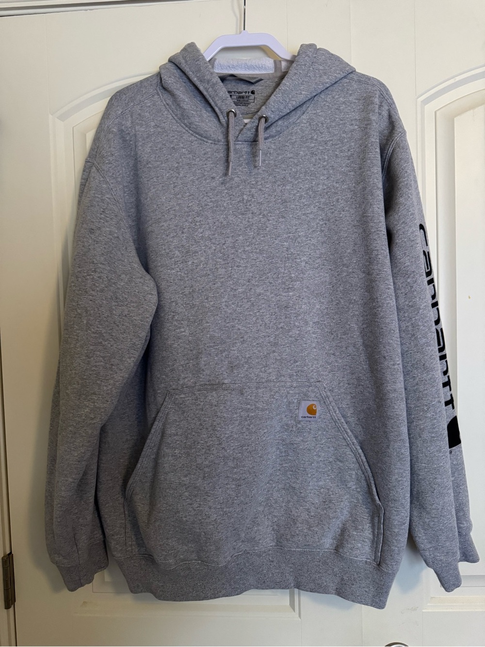 Carhartt Gray Pullover Hoodie with Front Pocket